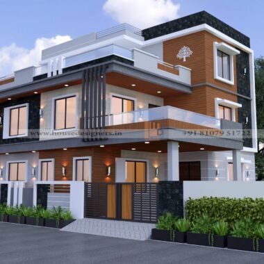 Best duplex 3d front elevation for new balcony design