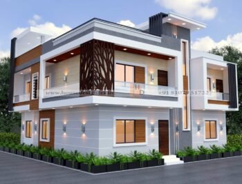 Corner house 3d Elevation design with luxury front appearance
