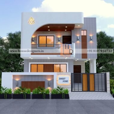Beautiful home elevation design for duplex house