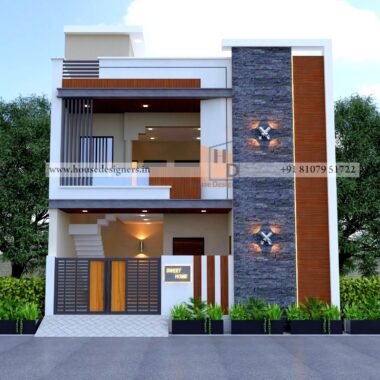 Best house front look design with stone cladding in front wall