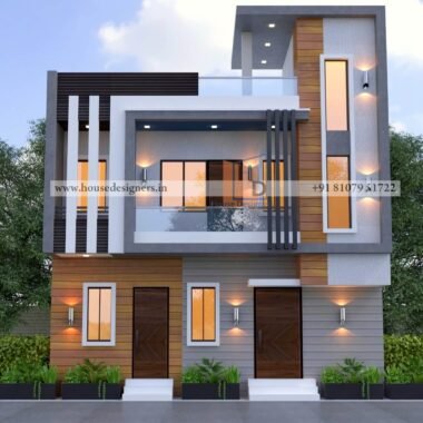 Stylish 2 floor modern concept grey theme front elevation