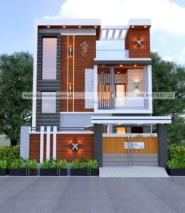 Modern front section design for duplex house