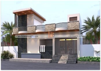3D elevation design for a one story house