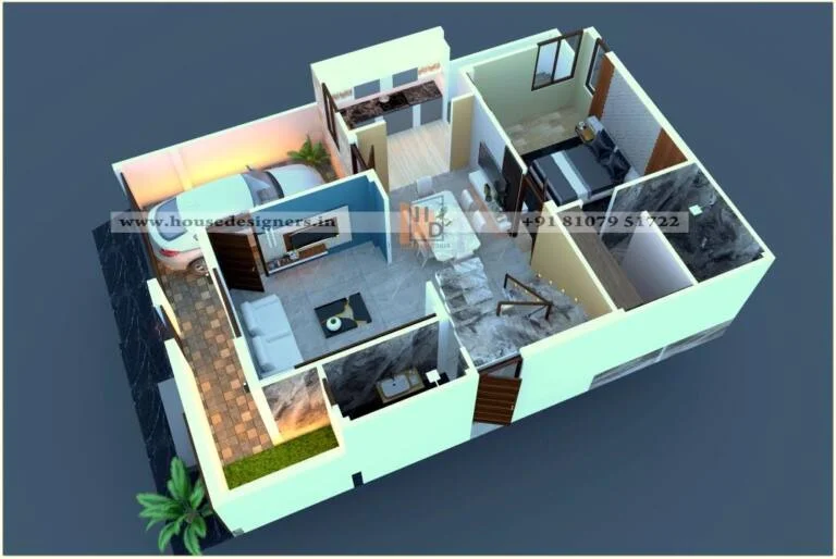 1 Bhk 3d Floor Plan