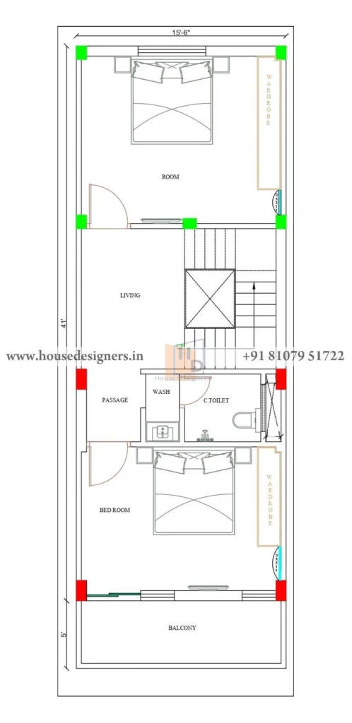 15×40 Ft 2bhk Home Design