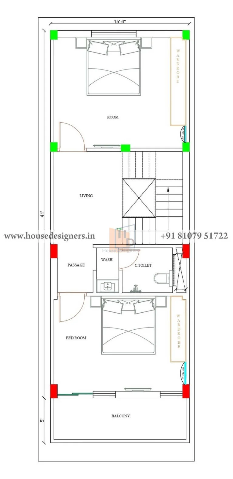 15×40 Ft 2bhk Home Design