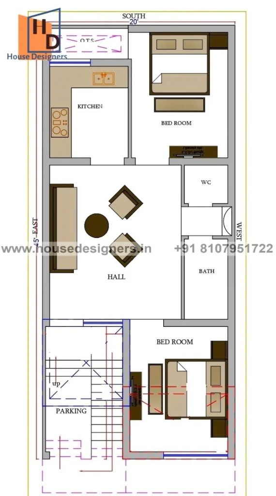 20×45 Ft Home Plan