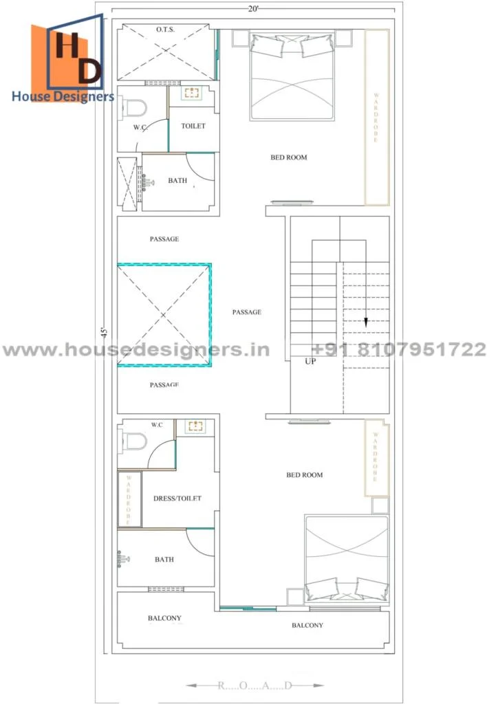 20×45 Ft Floor Plan