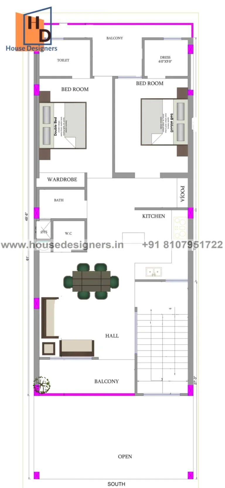 21×60 Ft House Map Scaled