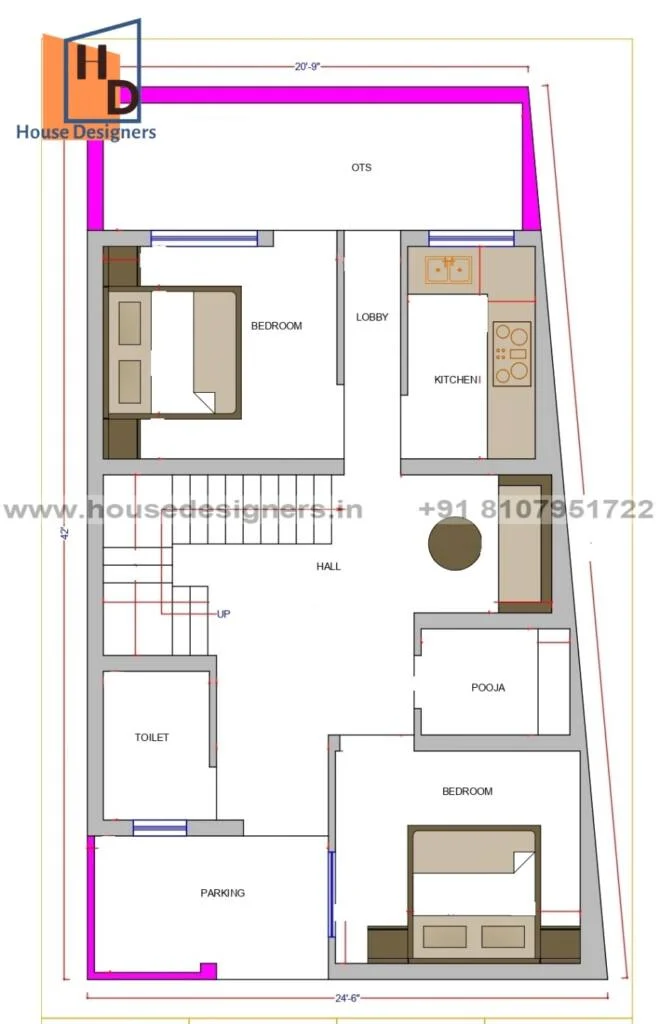 24×42 Ft House Plan