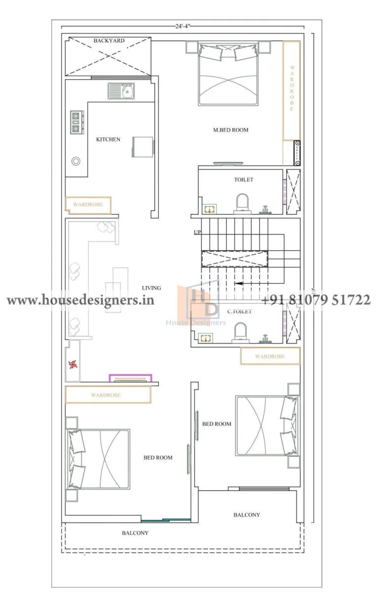 24×49 Ft Modern House Floor Plans