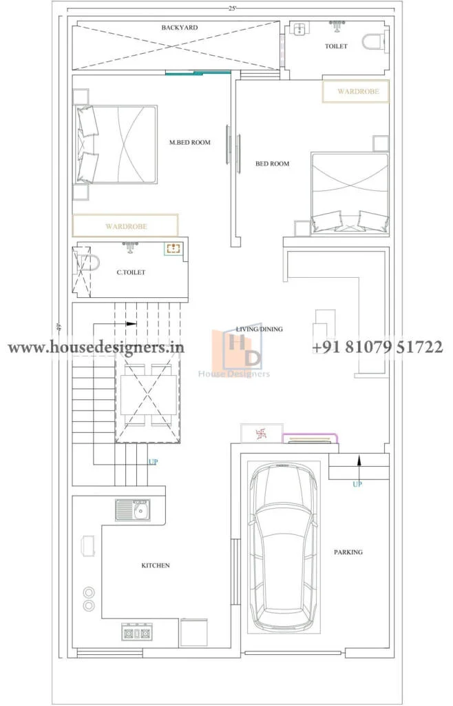 25×50 Ft Floor Plan Drawing