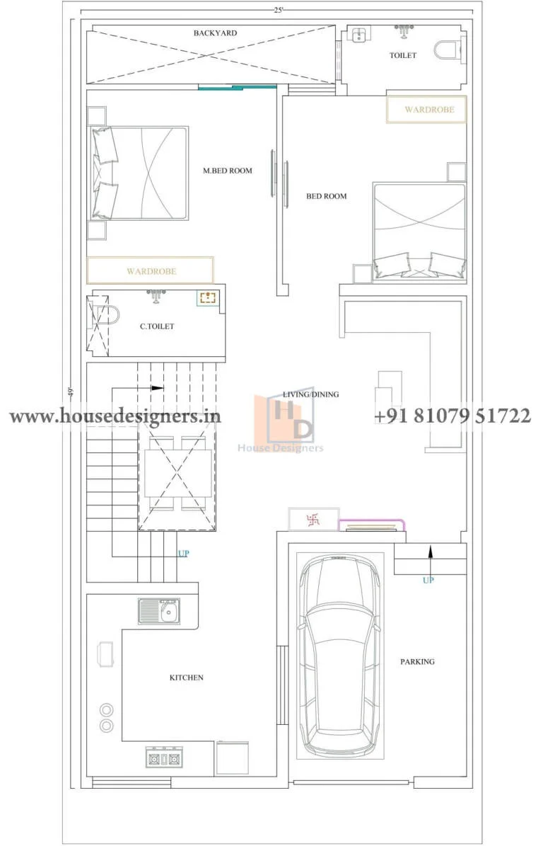 25×50 Ft Floor Plan Drawing