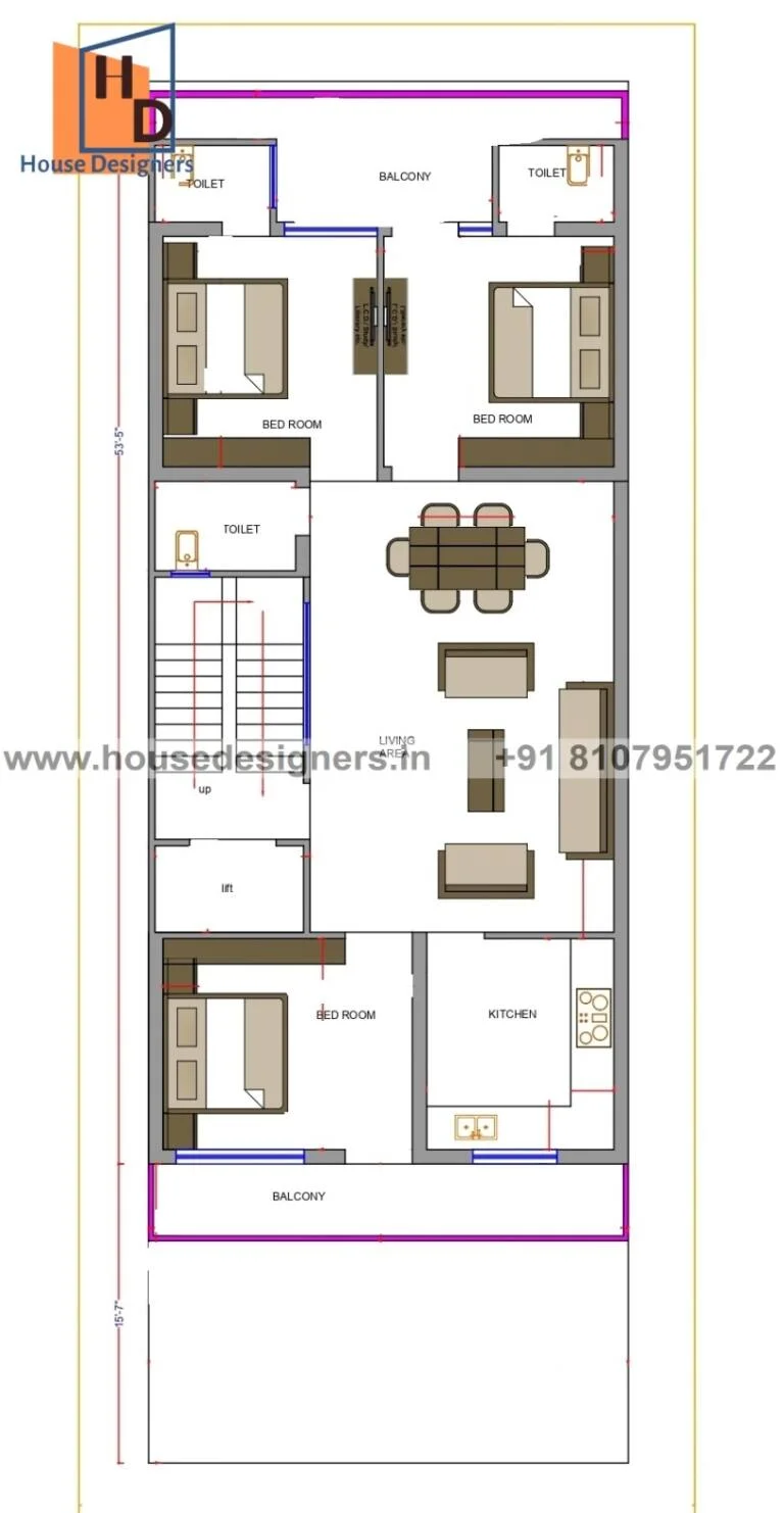 25×70 Ft House Plan
