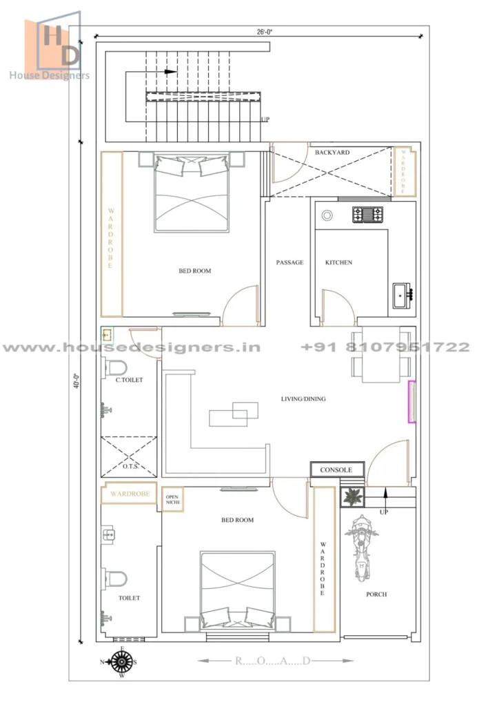 26×40 Ft House Plan