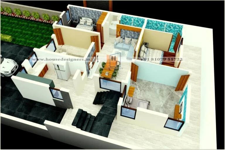 3 Bhk 3d Floor Plan