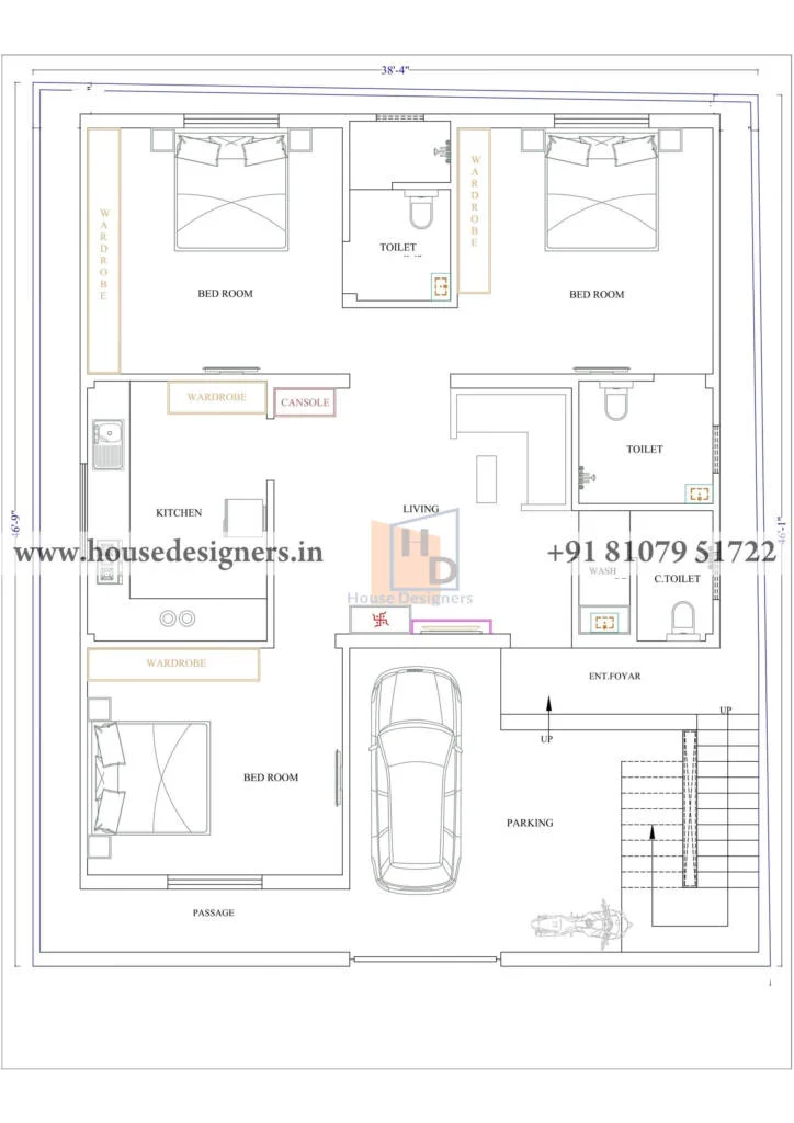 3 Bhk Vastu House Plan
