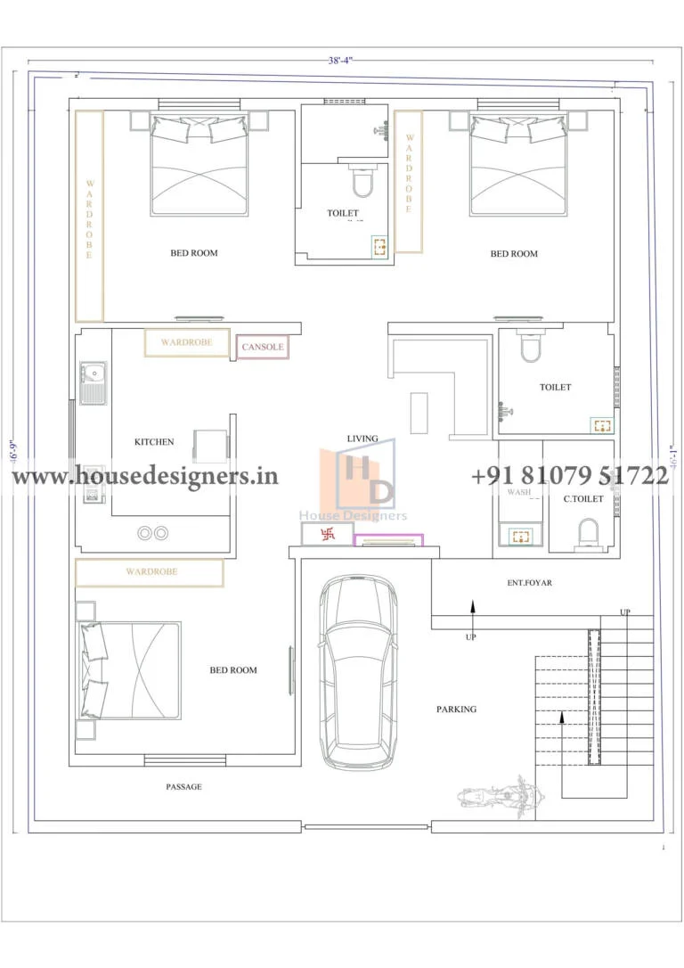 3 Bhk Vastu House Plan