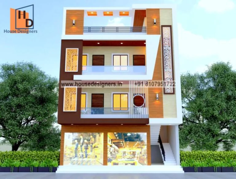 3 Floor Commercial Cum Residential Building Design