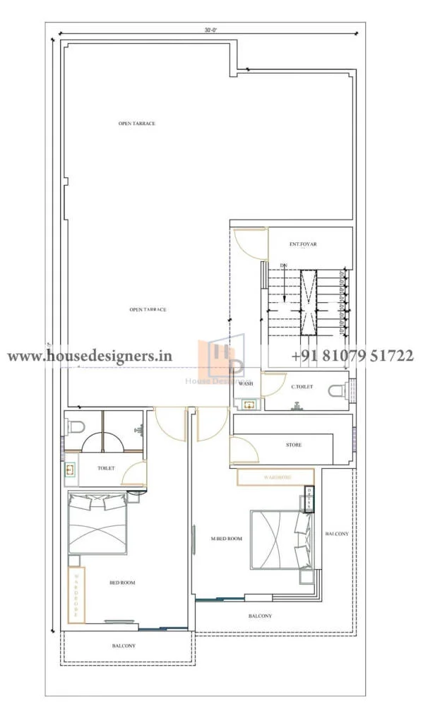 30×60 Ft West Facing New House Plans
