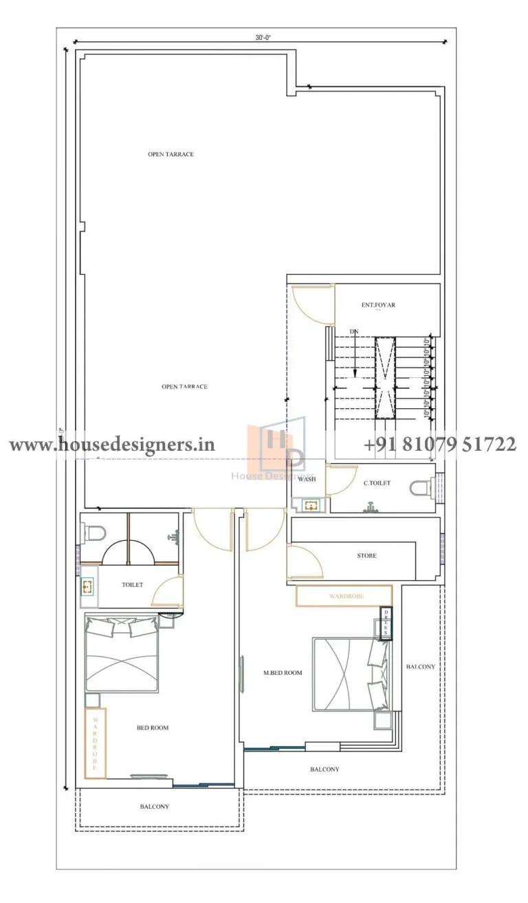 30×60 Ft West Facing New House Plans
