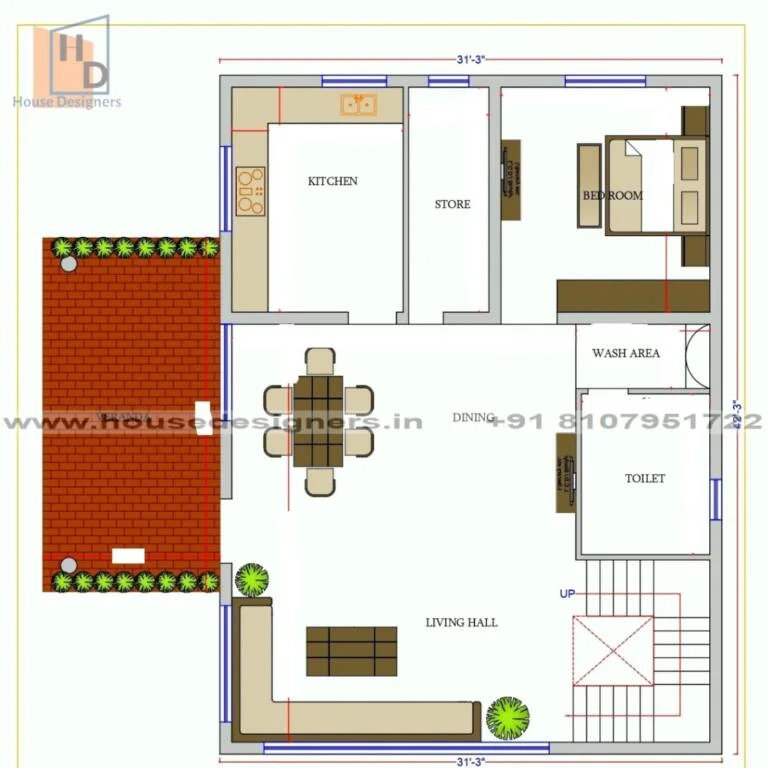 31×42 Ft House Plan
