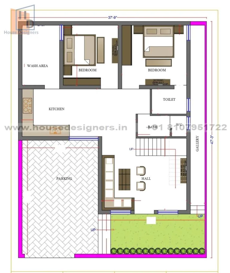 38×48 Ft House Plan