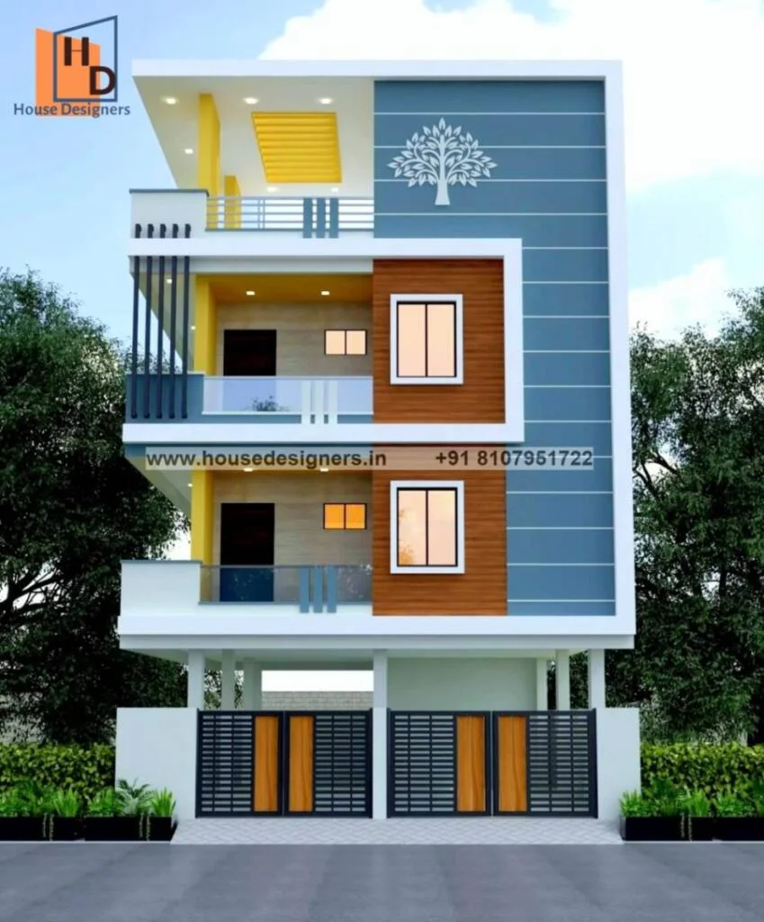 3d Elevation Design For Triple Floor House