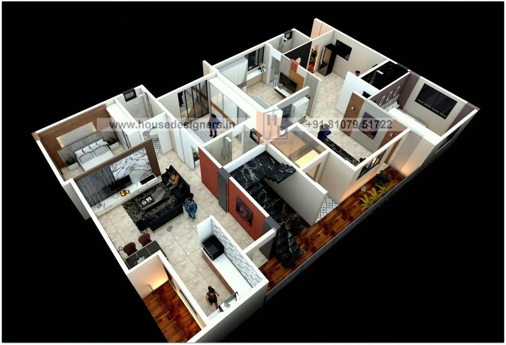 3d Floor Plan Design For Flat