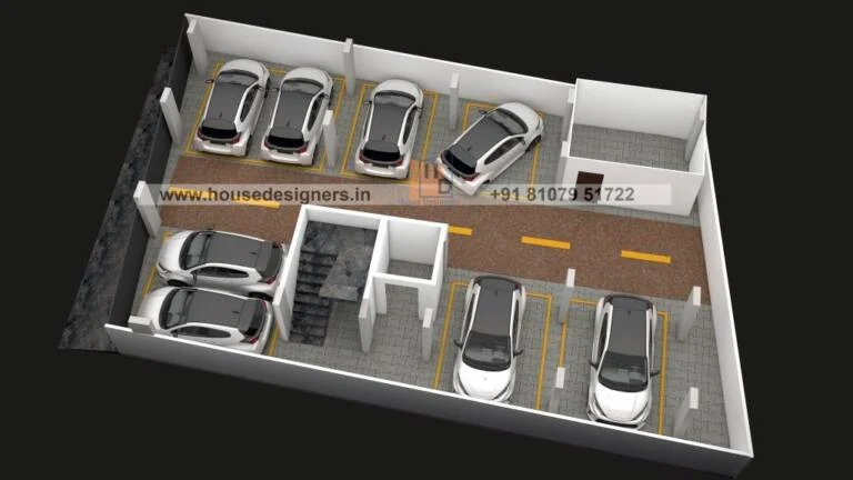 3d Floor Plan For Parking Area