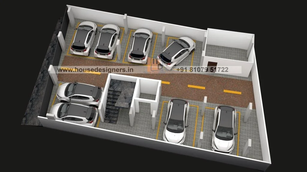 3d Floor Plan For Parking Area
