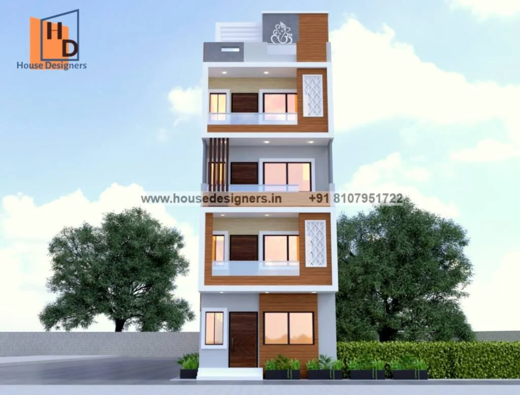 4 Floor Normal House Front Elevation