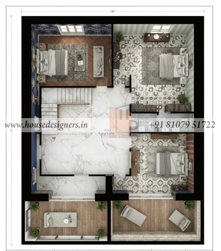 40×50 Ft House Map Design