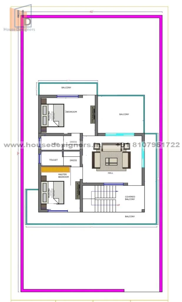 40×78 Ft House Plan