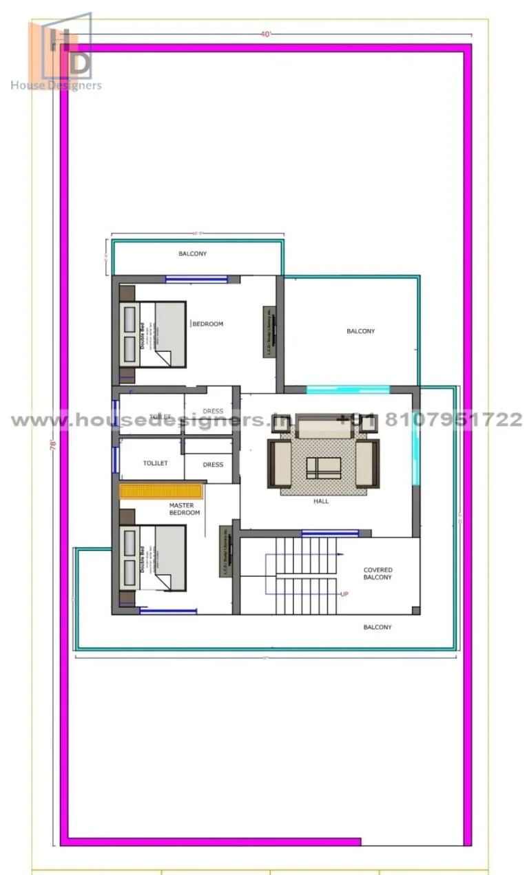 40×78 Ft House Plan