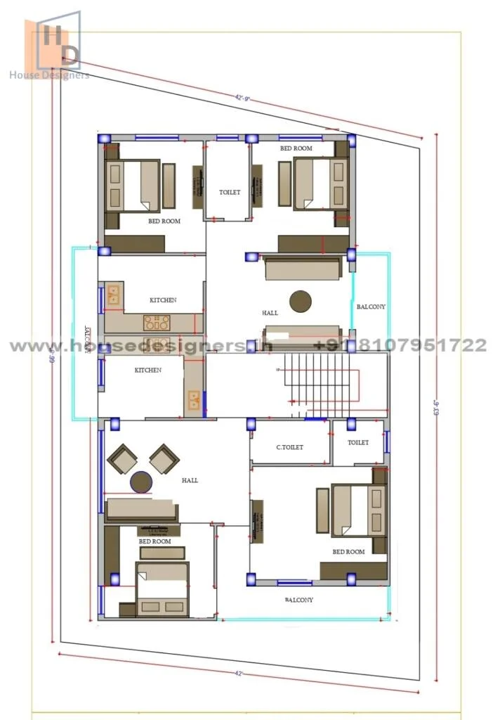 42×66 Ft House Map
