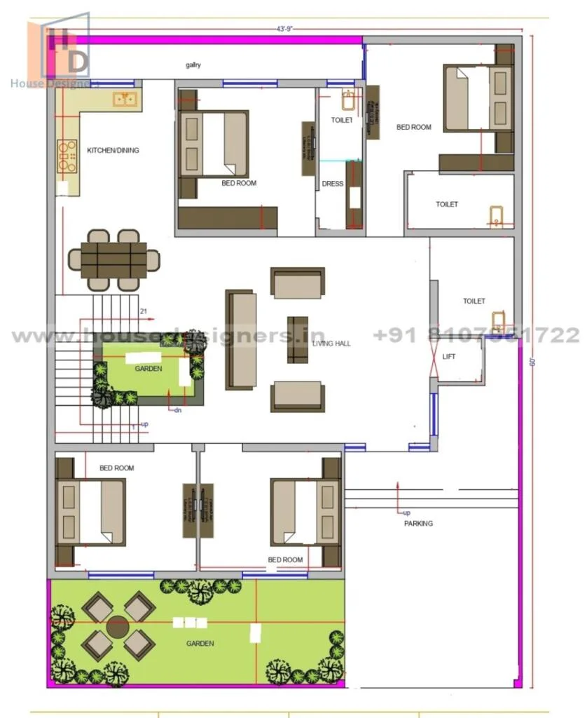 43×60 Ft Floor Plan (1)