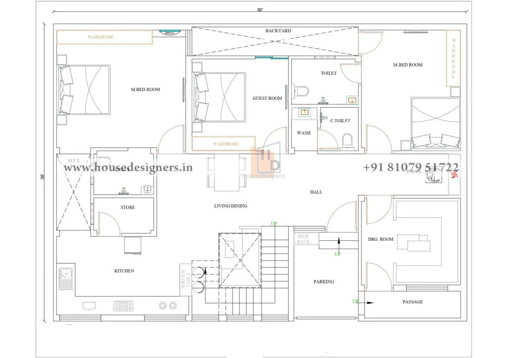 50×36 Ft Vastu Home Plan