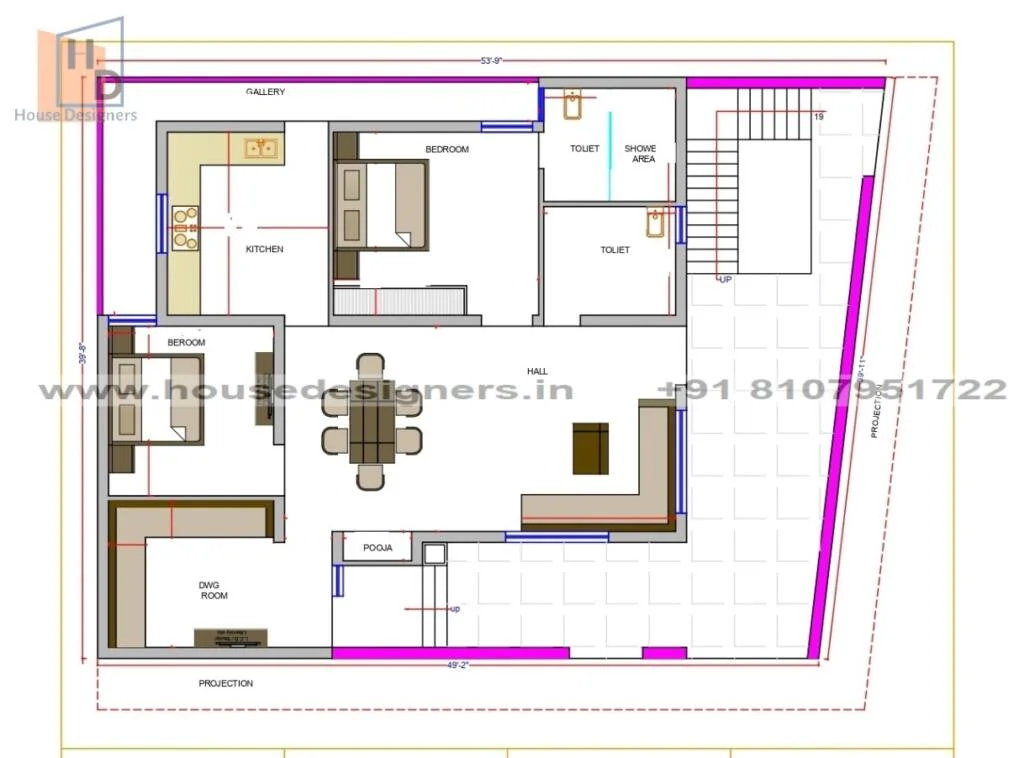 53×40 Ft Floor Plan