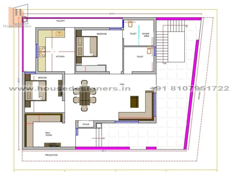53×40 Ft Floor Plan