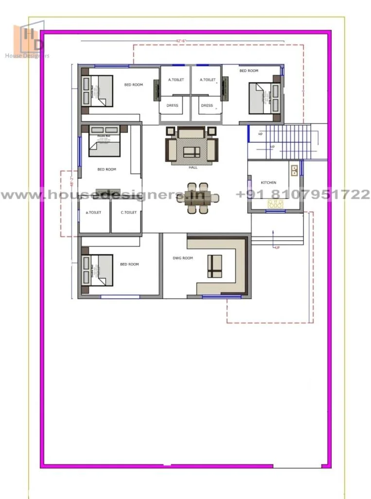 59×85 Ft Floor Plan