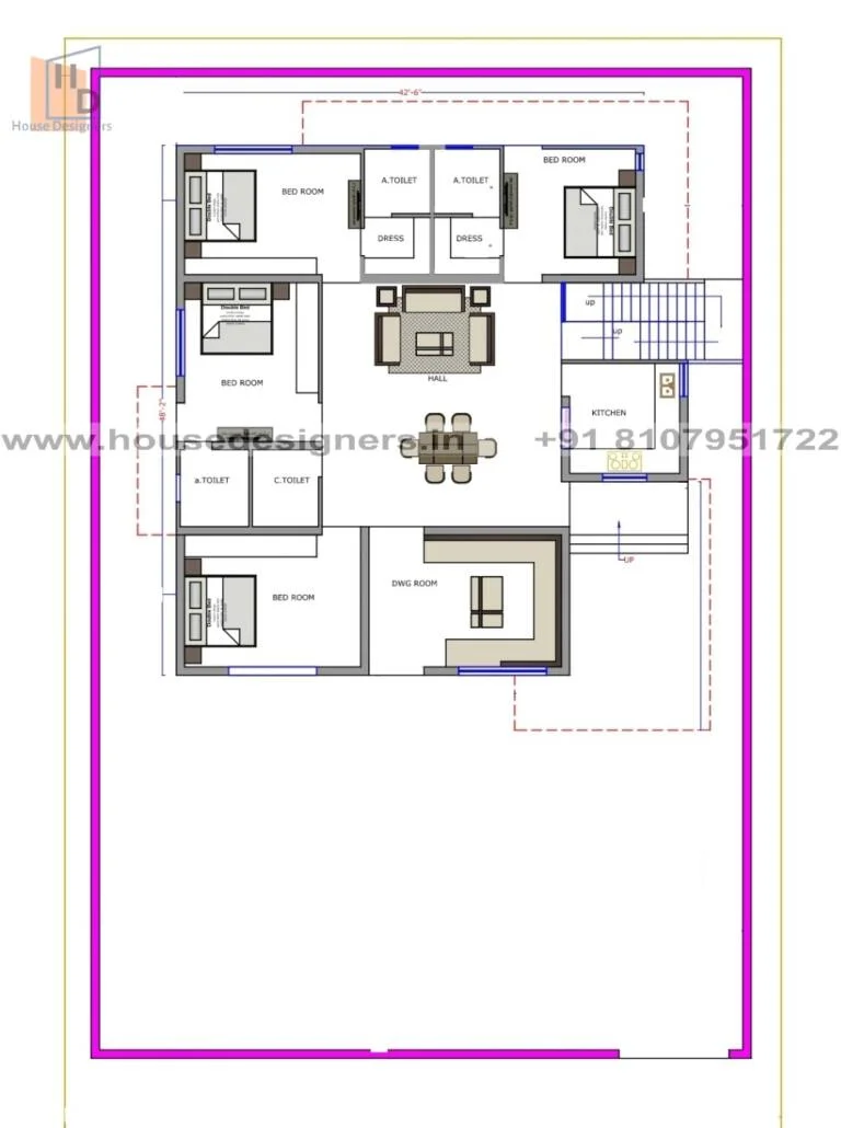 59×85 Ft Floor Plan
