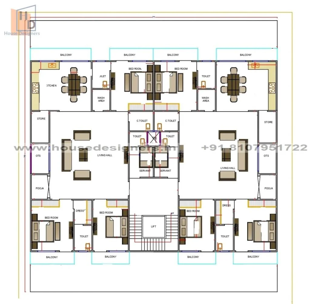 71×78 Ft House Plan