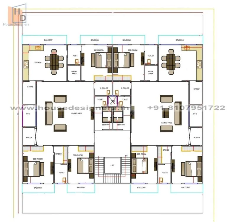 71×78 Ft House Plan