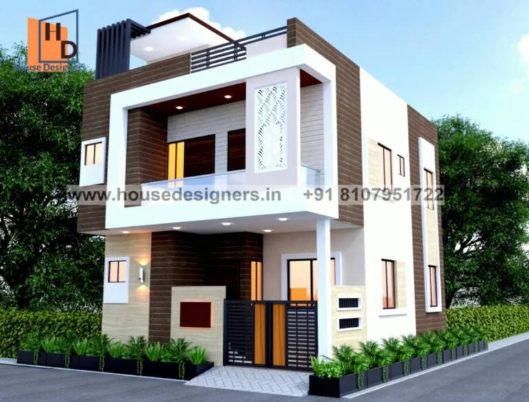 Double Floor Front Elevation Tiles Design