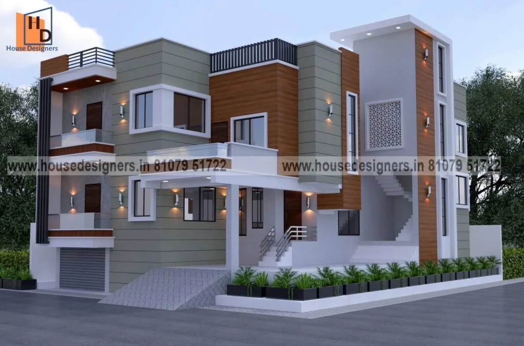 Duplex Modern House Front Design