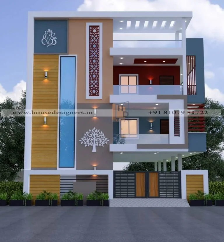 Facade Design For Home Three Floor