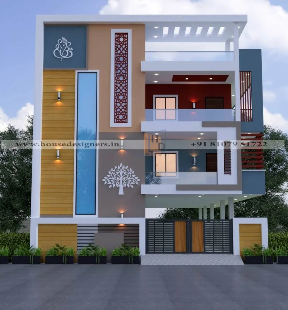 Facade Design For Home Three Floor