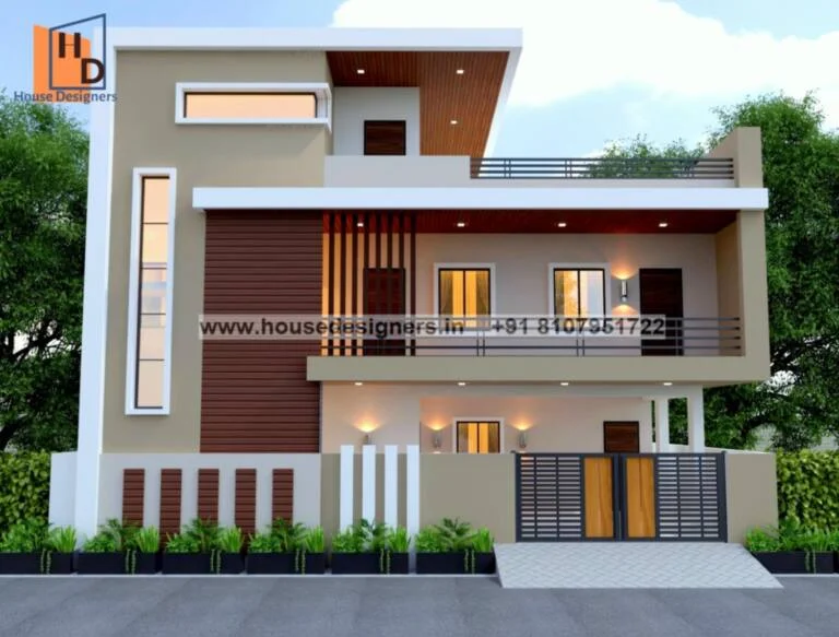 Two Floor Compound Wall Elevation Design