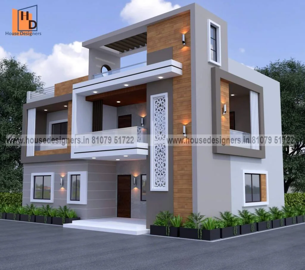 Two Story Simple House Front Design